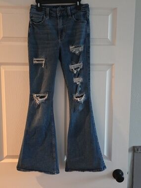 Hollister Distressed High-Rise Flare Jeans